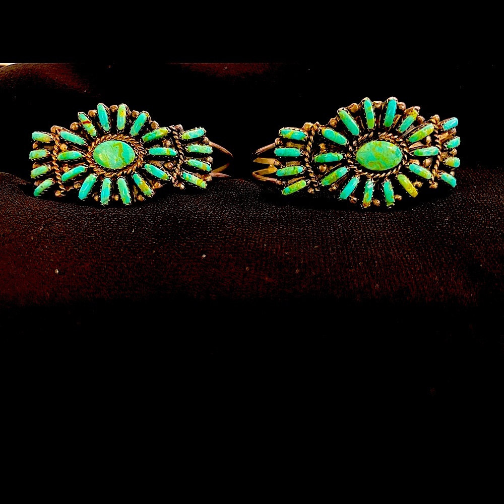 Needle point Native American American Sterling Silver Turquoise bracelets